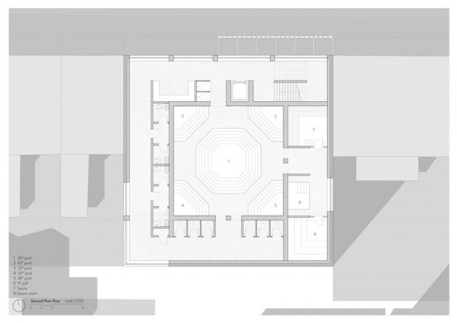 Second Floor Plan with main pool