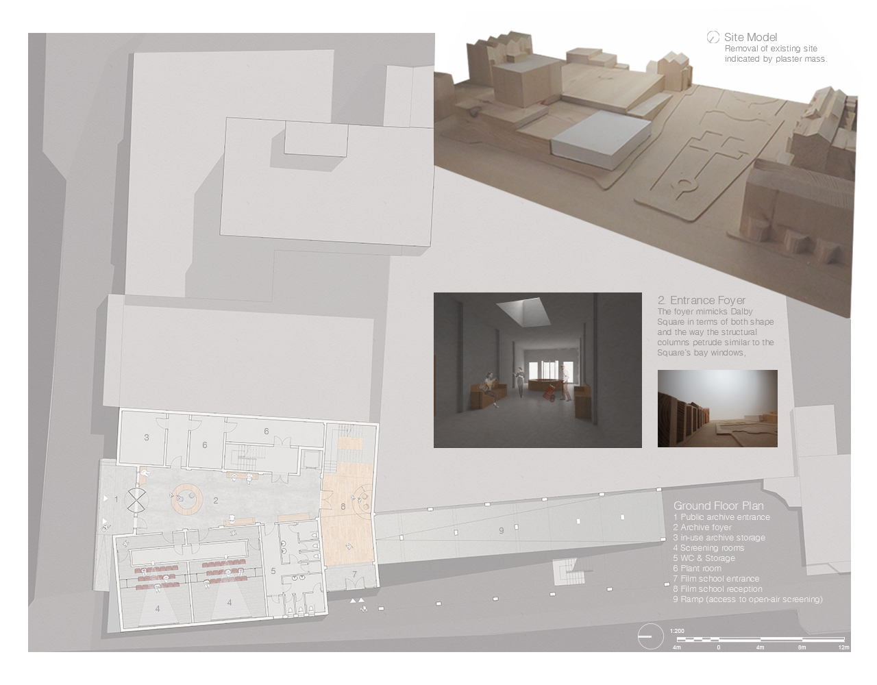 Site Model and ground floor- entrance foyer