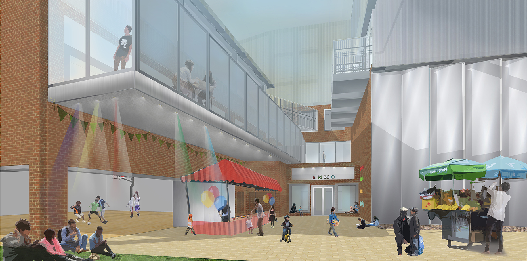 The internal streetscape of the Youth Centre