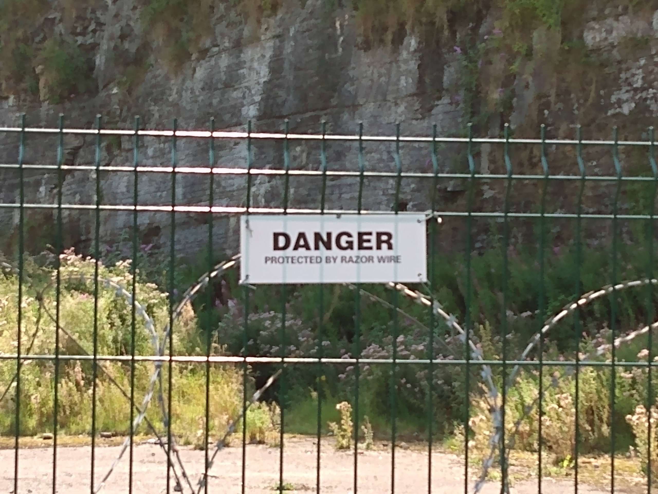 Cyfarthfa blast furnace- Danger keep out sign