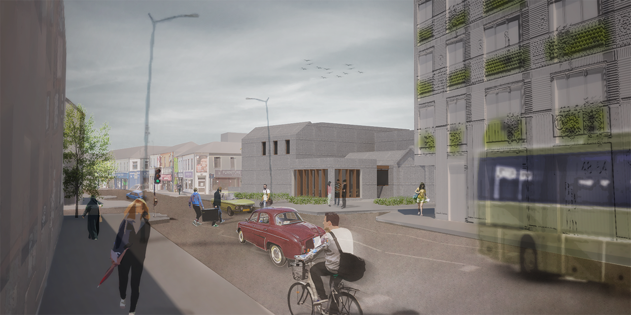 Exterior perspective in context